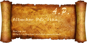 Albecker Pólika névjegykártya